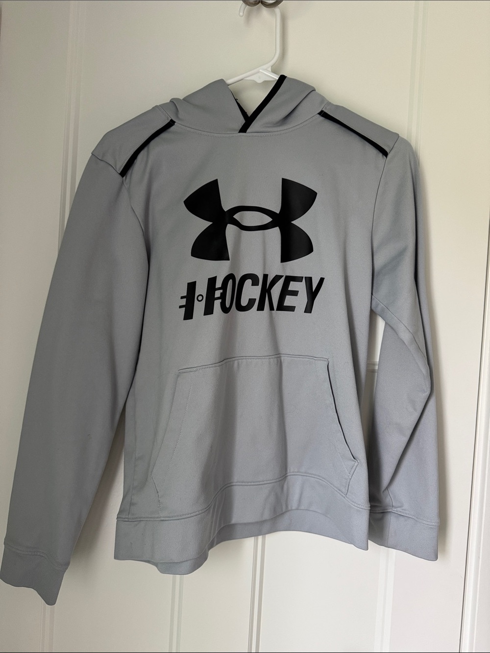 Under Armour Gray & Black Kids Hockey Pullover Hoodie